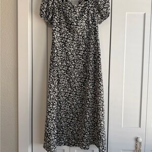 Altar'd State Black and White Floral Midi Dress